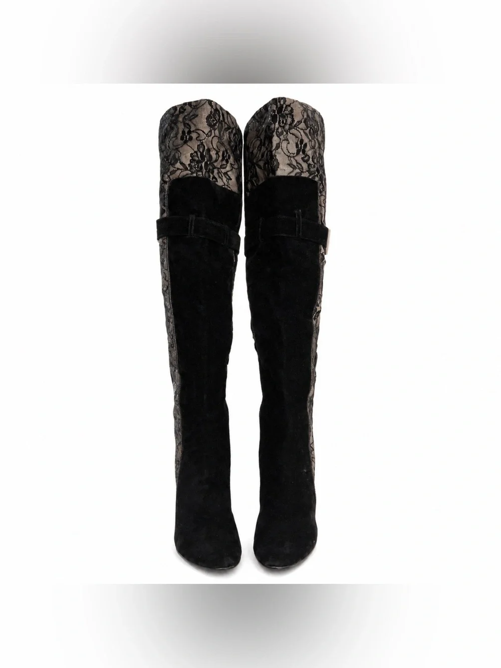 Sexy Lace & Velvet Thigh High Boots